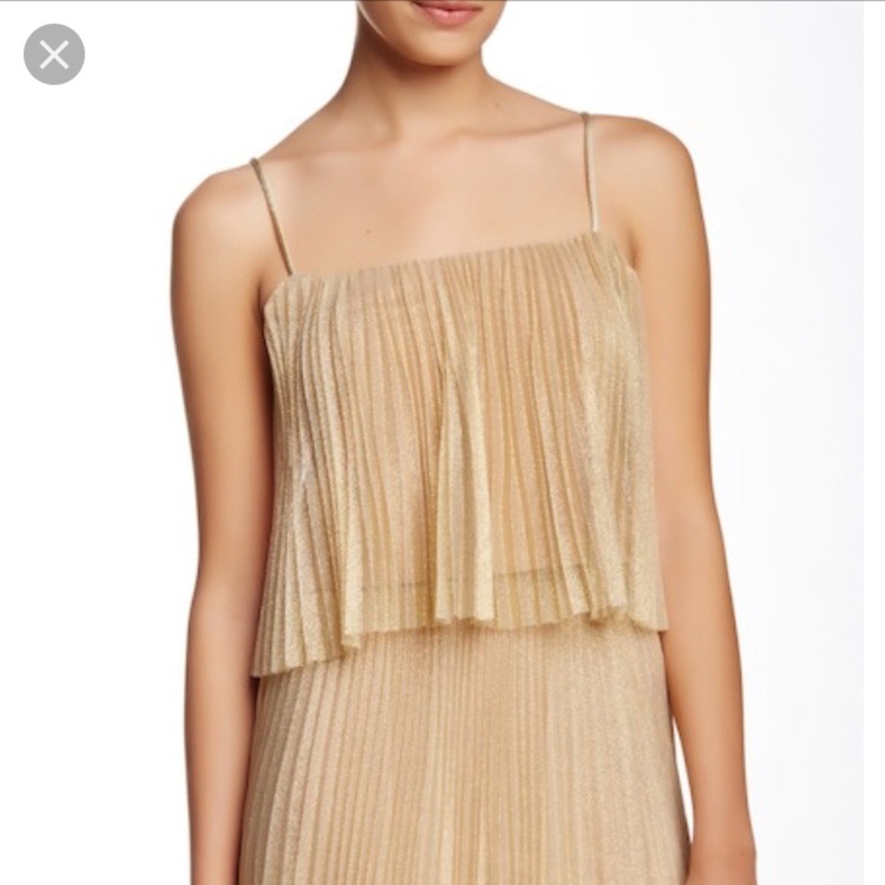 ABS Gold Pleated Crop Top